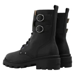 Schwarze Leder Kinder Stiefeletten