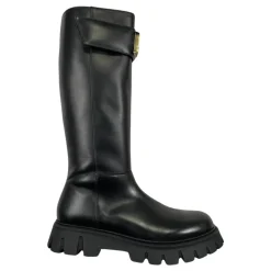 Schwarze Leder Kinderstiefel