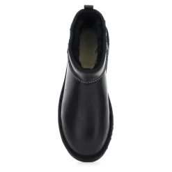 Schwarze Leder Klassische Ultramini Stiefel