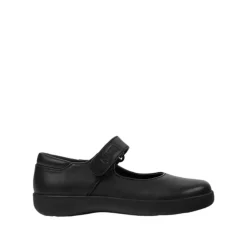 Schwarze Leder Mary Jane Ballerinas