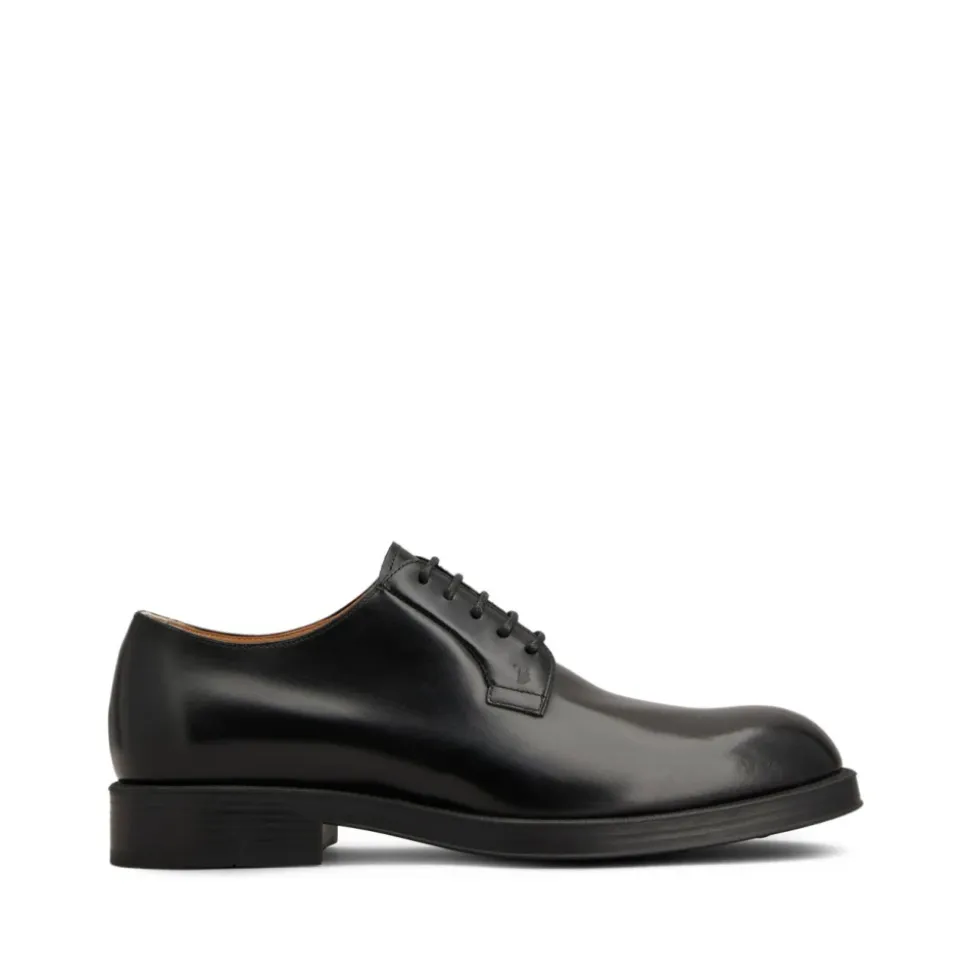 Schwarze Leder Schnürschuhe Stilvoll