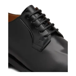 Schwarze Leder Schnürschuhe Stilvoll