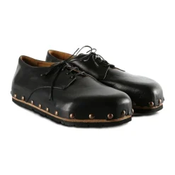 Schwarze Leder Schnürschuhe