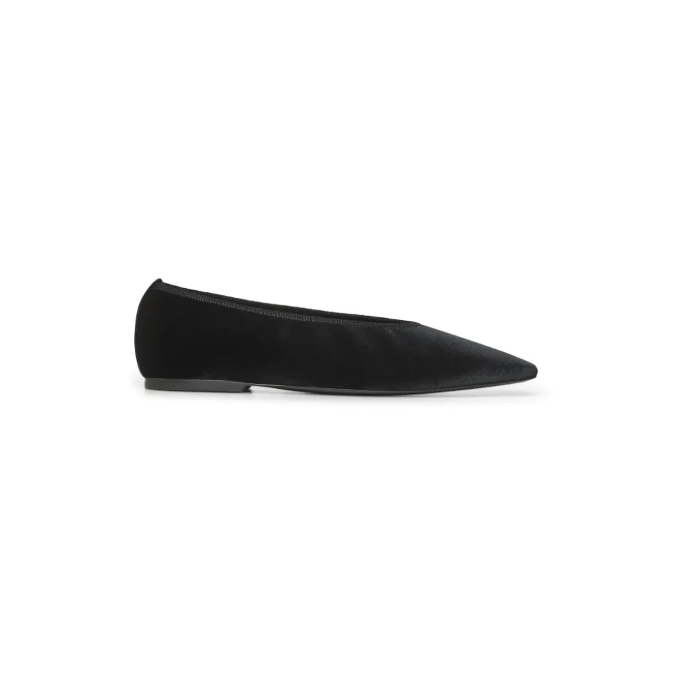 Schwarze Leder Slip-On Schuhe