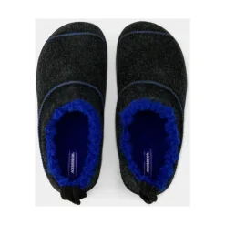 Schwarze Leder Slip-On Slides
