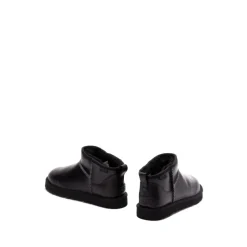 Schwarze Leder Slip-On Stiefel