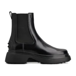 Schwarze Leder Stiefeletten Stilvoll