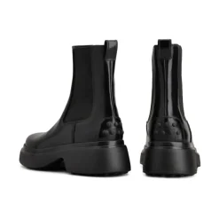 Schwarze Leder Stiefeletten Stilvoll
