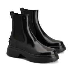 Schwarze Leder Stiefeletten Stilvoll