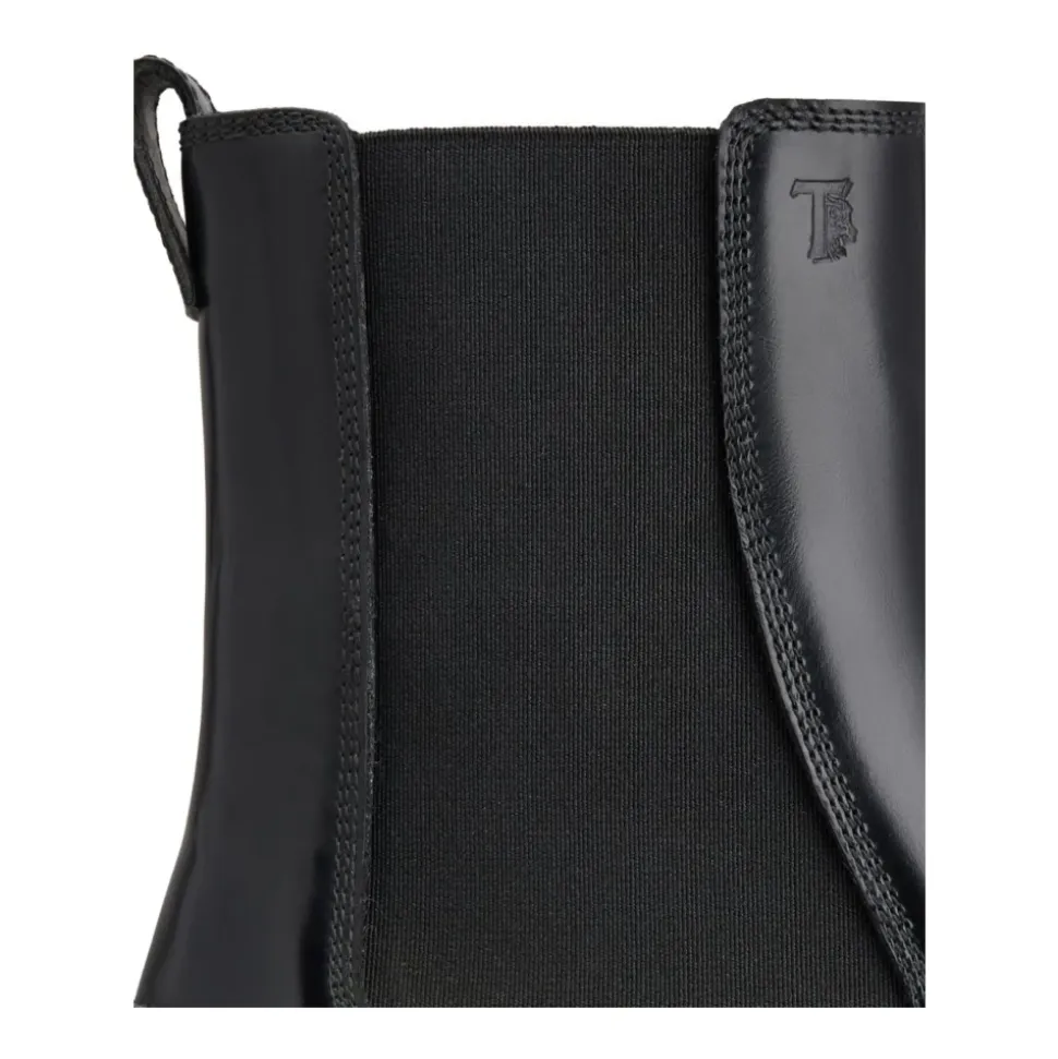 Schwarze Leder Stiefeletten Stilvoll