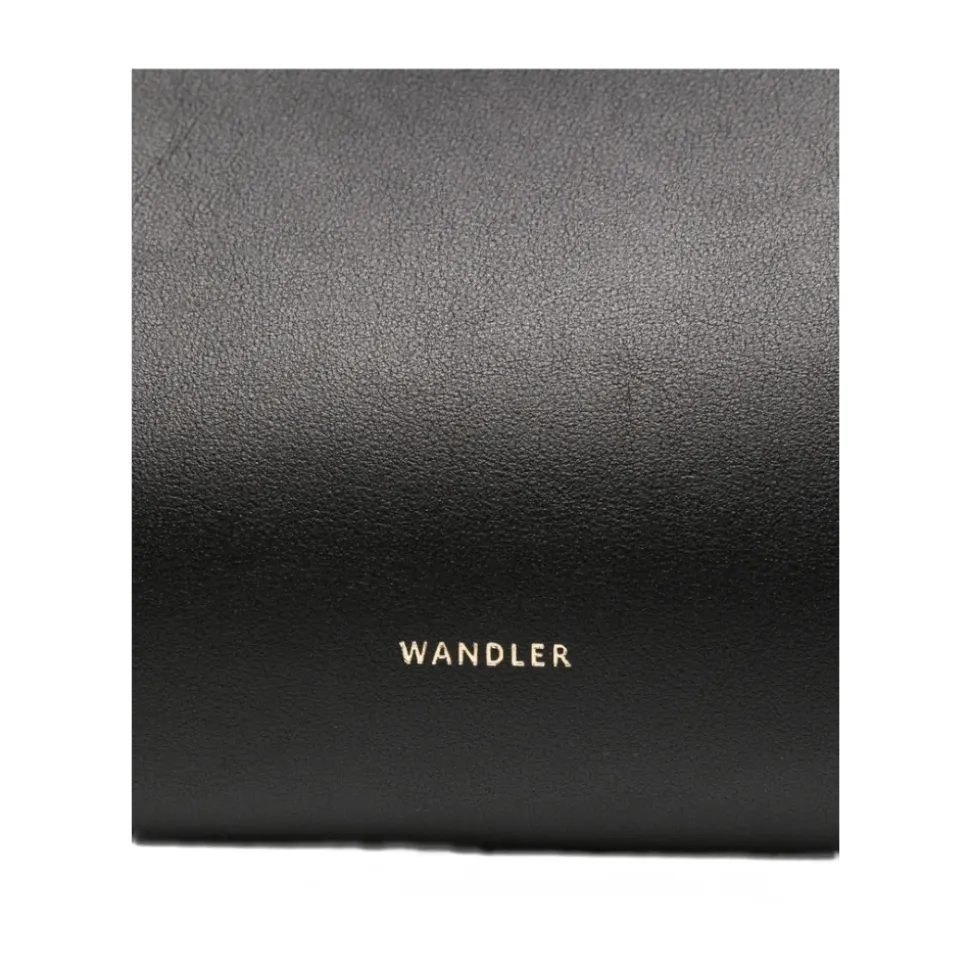 Schwarze Leder Top-Handle-Tasche