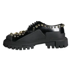 Schwarze Leder Trekking Derby Schuhe