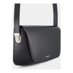 Schwarze Leder Umhängetasche