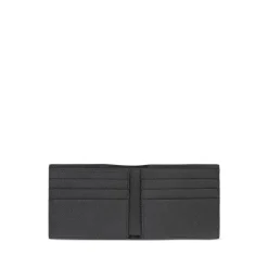 Schwarze Leder-Bifold-Brieftasche