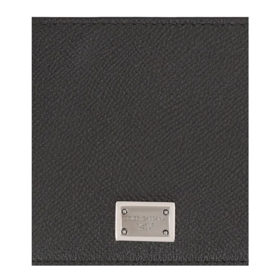 Schwarze Leder-Bifold-Brieftasche