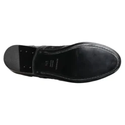 Schwarze Lederblumen Spitzenkleidschuhe