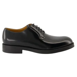 Schwarze Leder-Derbyschuhe für Herren