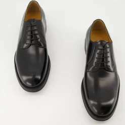 Schwarze Leder-Derbyschuhe für Herren