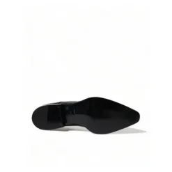 Schwarze Lederformale Flache Schuhe Schnürung