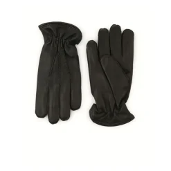 Schwarze Lederhandschuhe mit Kaschmirfutter