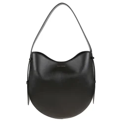 Schwarze Lederhandtasche