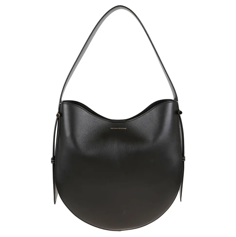 Schwarze Lederhandtasche