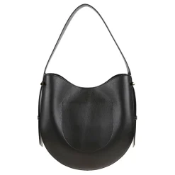 Schwarze Lederhandtasche