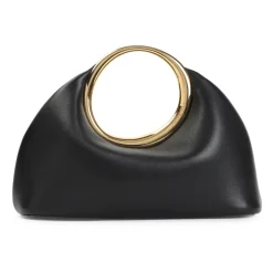 Schwarze Lederhandtasche