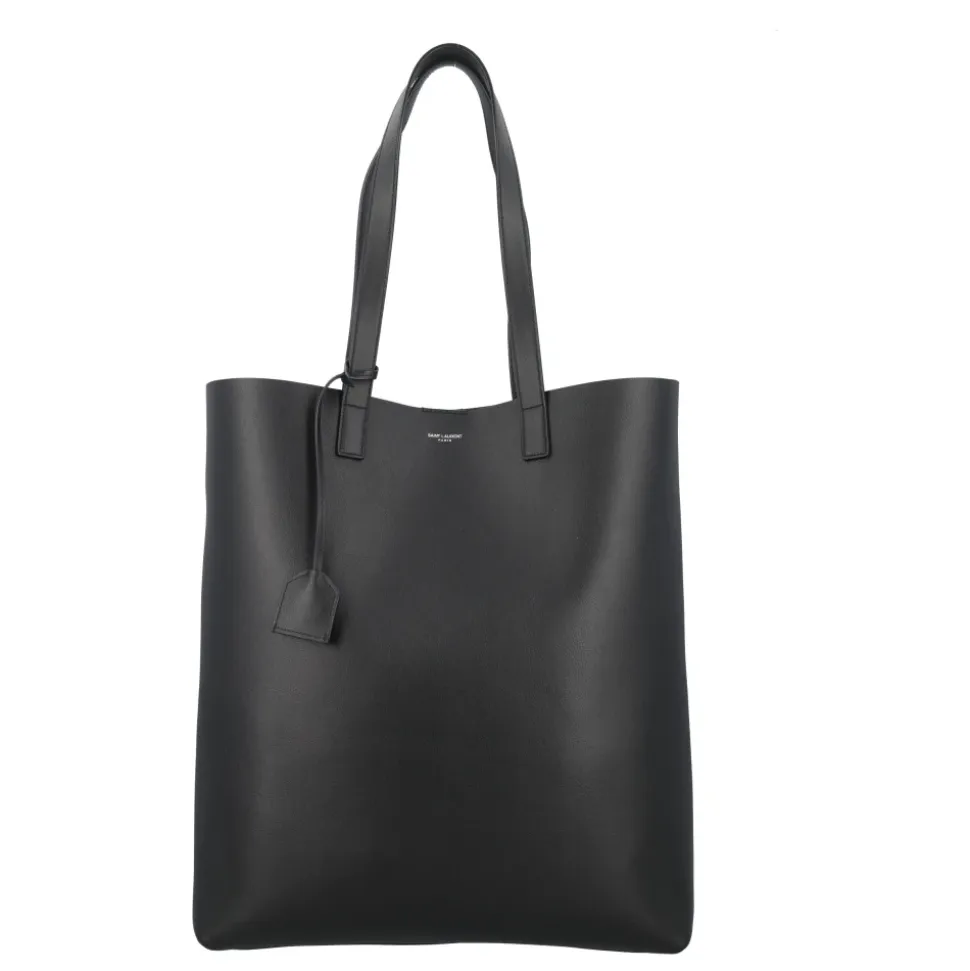 Schwarze Lederhandtasche Bold Shopping Bag