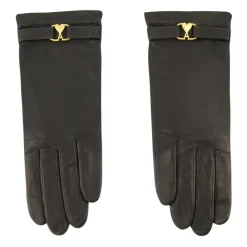 Schwarze Lederherzhandschuhe