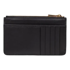 Schwarze Lederkartenhalter Brieftasche