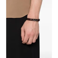 Schwarze Leder-Logo-Klappverschluss-Accessoires
