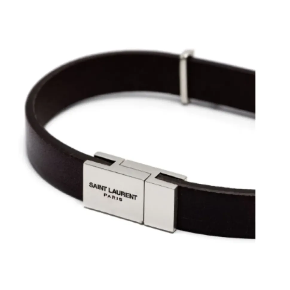 Schwarze Leder-Logo-Klappverschluss-Accessoires