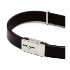 Schwarze Leder-Logo-Klappverschluss-Accessoires