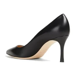 Schwarze Lederpumps mit Spitzer Zehenpartie