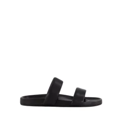 Schwarze Ledersandalen