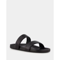 Schwarze Ledersandalen