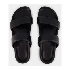 Schwarze Ledersandalen