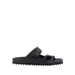 Schwarze Ledersandalen