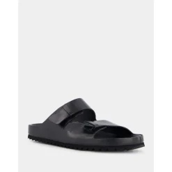 Schwarze Ledersandalen