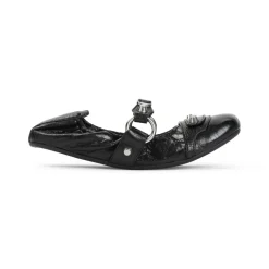 Schwarze Ledersandalen für Frauen