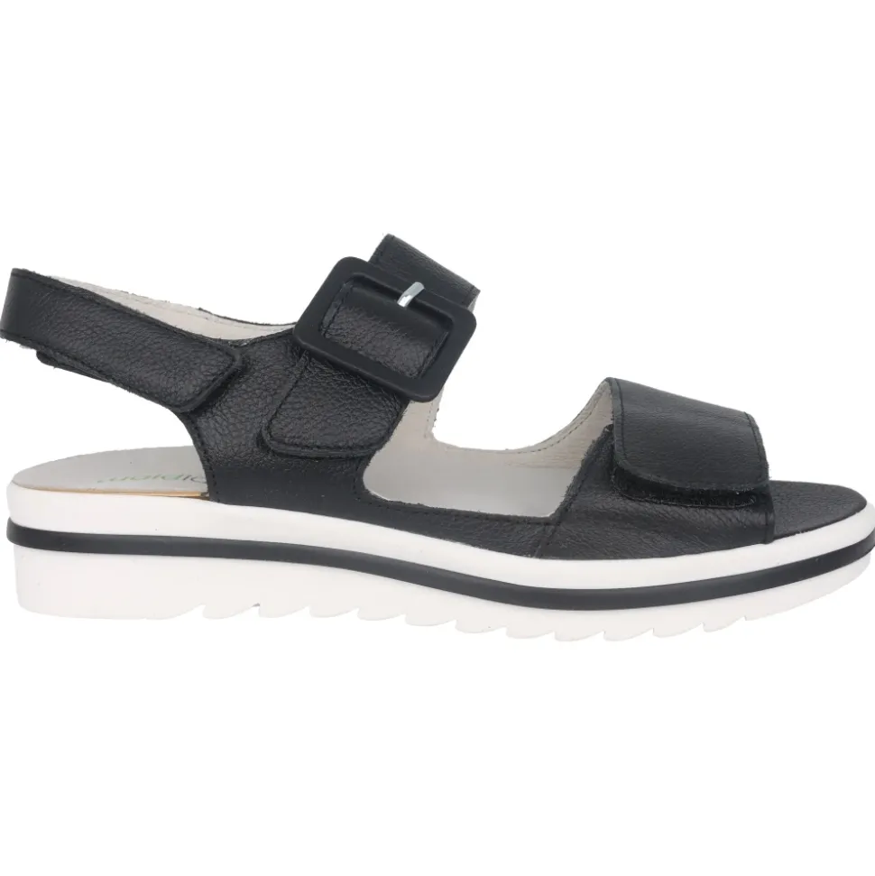 Schwarze Ledersandalen für den Sommer
