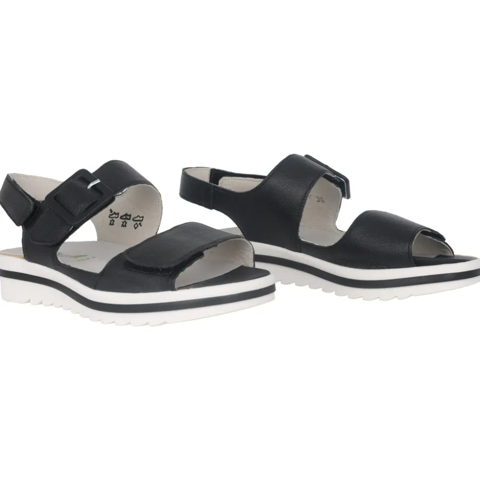 Schwarze Ledersandalen für den Sommer