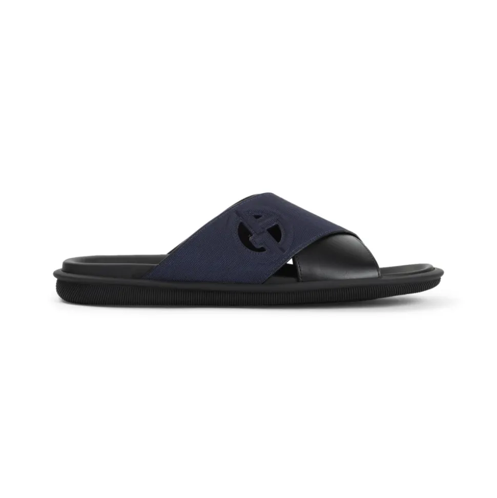 Schwarze Ledersandalen für Männer