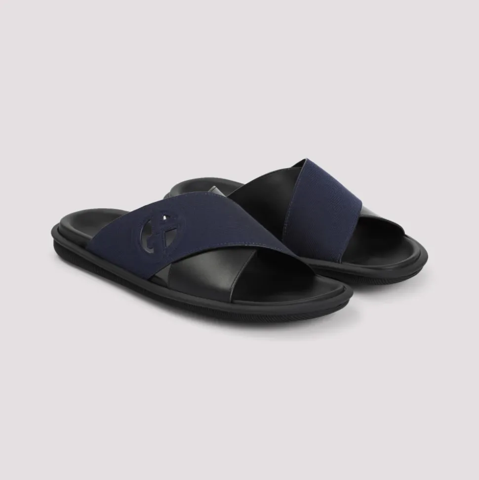 Schwarze Ledersandalen für Männer