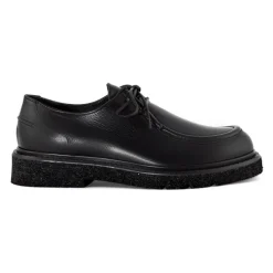 Schwarze Lederschnürschuhe Leichte Sohle