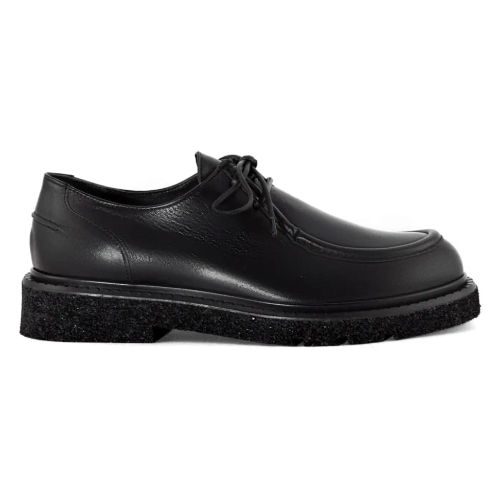 Schwarze Lederschnürschuhe Leichte Sohle