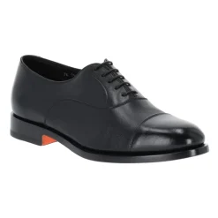 Schwarze Lederschnürschuhe