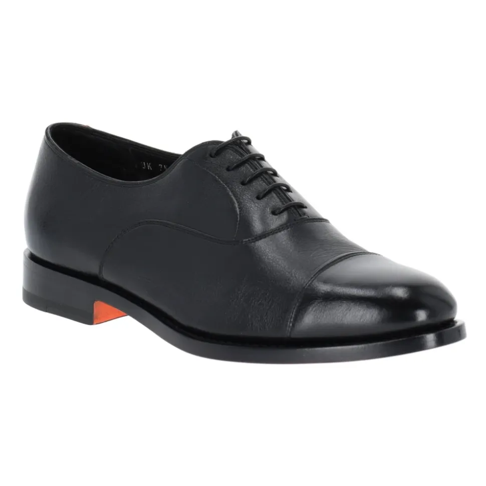 Schwarze Lederschnürschuhe