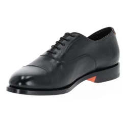 Schwarze Lederschnürschuhe